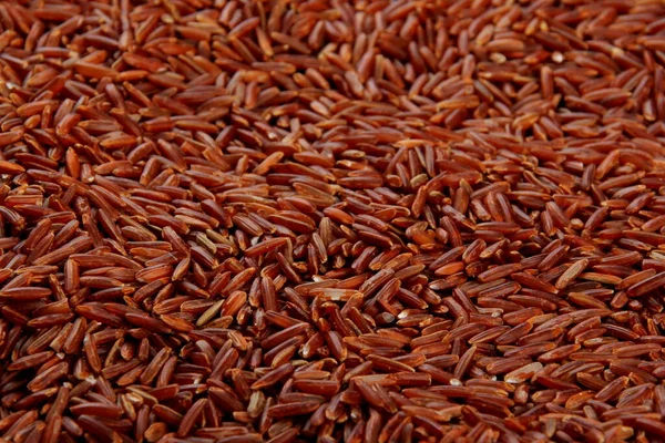 Fundo Arroz Vermelho Cru Arroz Selvagem Integral Não Cozido Vista — Fotografia de Stock