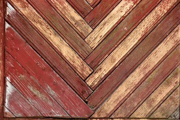 Tło Desek Malowane Jest Starym Czerwonym Kolorem Stare Czerwone Drewniane — Zdjęcie stockowe
