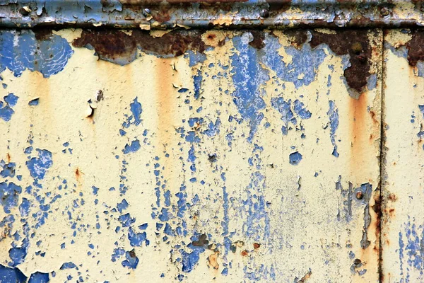 Paslı Yüzey Arka Planı Aşınmış Metal Zemin Paslı Mavi Boyanmış — Stok fotoğraf
