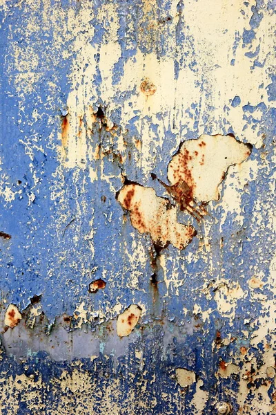 Σκουριασμένο Φόντο Στραγγαλισμένο Μεταλλικό Φόντο Σκουριασμένος Μπλε Βαμμένος Μεταλλικός Τοίχος — Φωτογραφία Αρχείου