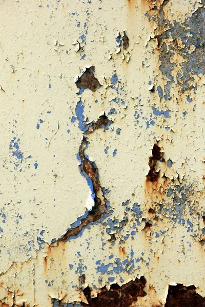 Fondo Superficie Oxidado Fondo Metálico Corroído Pared Metálica Pintada Azul — Foto de Stock