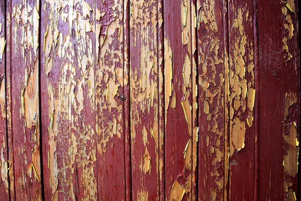 Old Red Paint Surface Wooden Boards Red Painted Threadbare Wooden — Stock Photo, Image