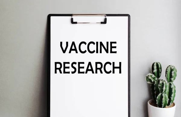 Investigación Vacina Inscripción Portapapeles Con Soporte Concepto Salud — Foto de Stock