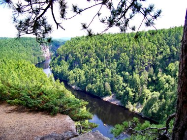 Barron Kanyonu 'ndan akan nehir Algonquin Park, Ontario, Kanada.