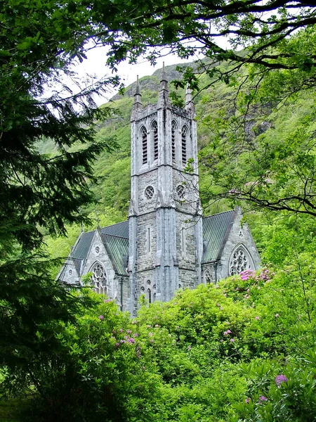 Gotische Kerk Kylemore Abbey Ierland — Stockfoto