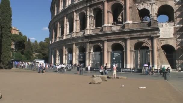 Ρώμη Ιταλία Σεπτεμβρίου 2015 Εξωτερικό Του Κολοσσαίου Στη Ρώμη Ιταλία — Αρχείο Βίντεο