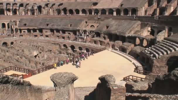 Рим Италия Сентября 2015 Интерьер Колизея Риме Италия — стоковое видео