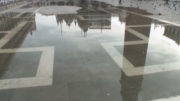 Veneza Itália Setembro 2015 Inundações Piazza San Marco Square Veneza — Vídeo de Stock