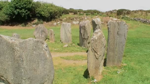 Drombeg Stone Circle Även Känd Som Druid Altar Ligger Öster — Stockvideo