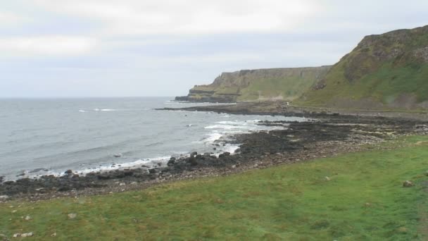 Giant Causeway Hrabství Antrim Severním Pobřeží Severního Irska — Stock video