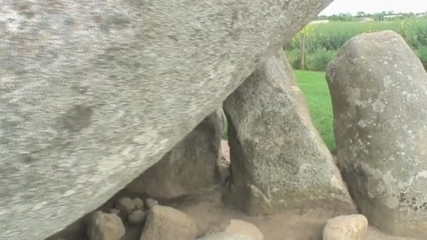 Brownshill Dolmen Capstone Granito Megalítico Localizado County Carlow Irlanda — Vídeo de Stock