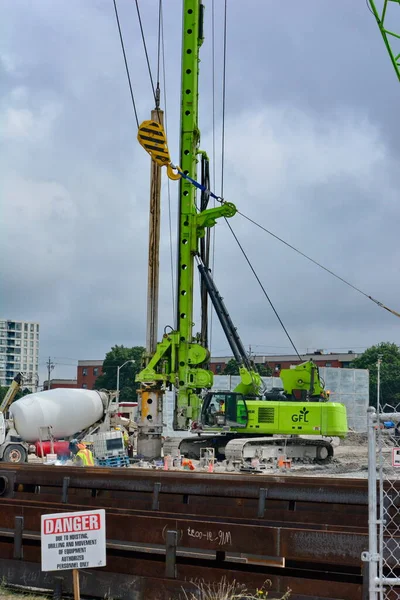 Toronto Ontario Kanada August 2021 Bau Des Startschachts Der Ttc — Stockfoto