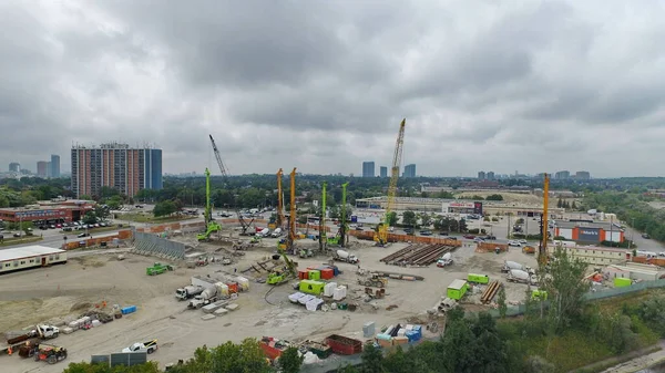 Toronto Ontario Kanada 2021 Augusztus Ttc Scarborough Metróbővítmény Indítótengelyének Építése — Stock Fotó