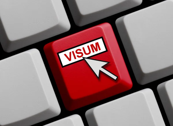 Keyboard with mouse arrow Visum — Stock Photo, Image