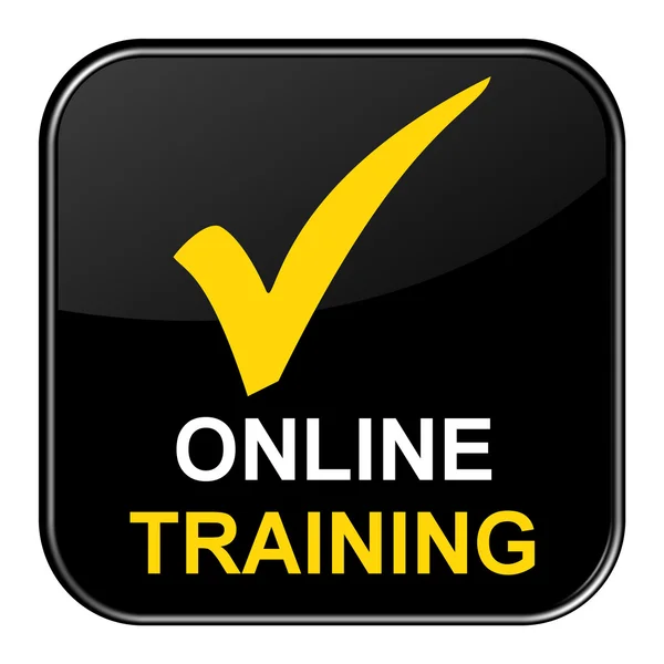 Zwarte knop on line Training — Stockfoto