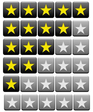 Derecelendirme düğmeler siyah gri sarı