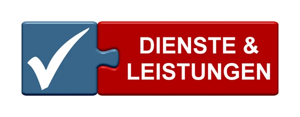 Puzzle Button shows services german — Stock Photo, Image