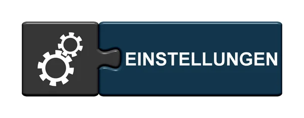 Puzzle przycisk pokazuje ustawienia niemiecki — Zdjęcie stockowe
