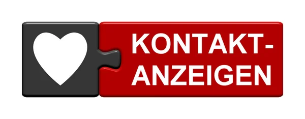 Puzzel knop toont Contact advertenties Duits — Stockfoto
