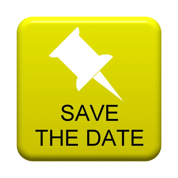 Yellow Button Save the Date — Stock Photo, Image