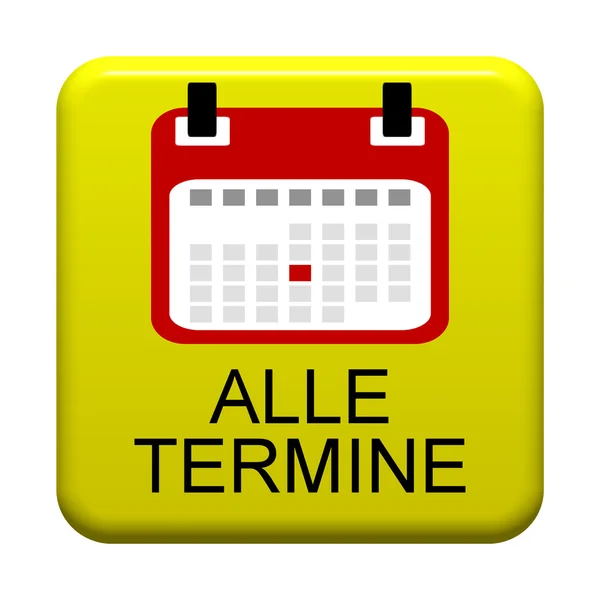 Yellow Button Alle Appointments german — Stock Photo, Image