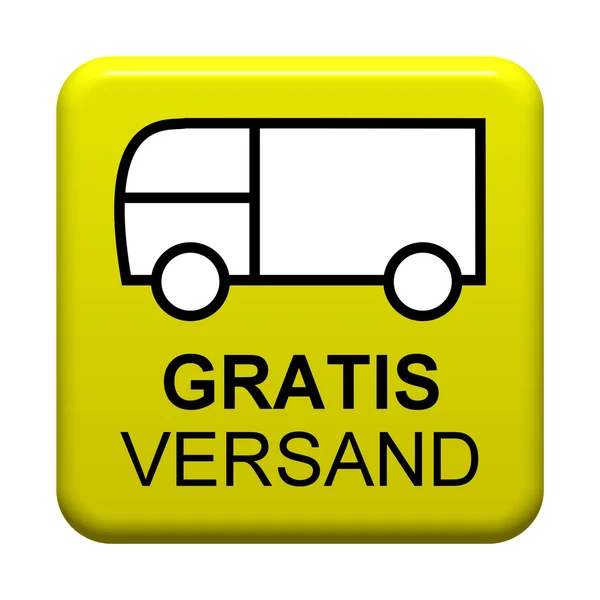 Bouton jaune Livraison gratuite Allemand — Photo