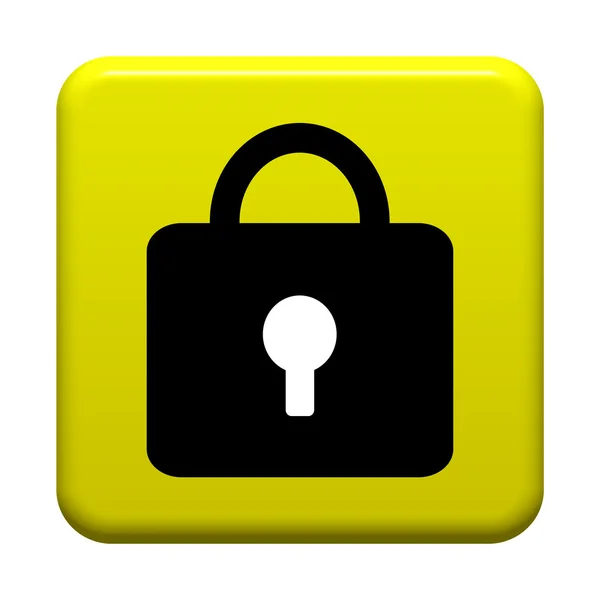 Yellow Button Lock — Stock Photo, Image