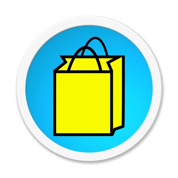 Round Button: Shopping bag — Stock Photo, Image
