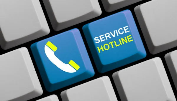 Computer Keyboard: Service Hotline — Stock Photo, Image