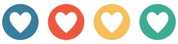 四个色彩斑斓的钮扣蓝色 橙色和绿色显示 爱或健康 — 图库照片