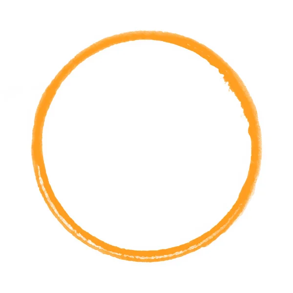 Oranžový Kruh Štětce Vyrobený Štětcem — Stock fotografie