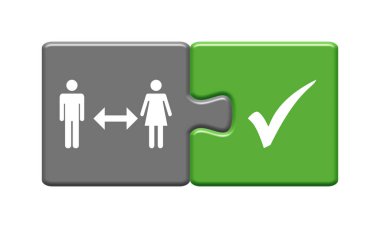 Coronavirus: Bulmaca düğmesindeki sosyal uzaklık ve İşaretleme simgeleri