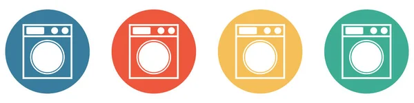 4色のボタン青 オレンジ 緑のショー 洗濯機または洗濯機 — ストック写真
