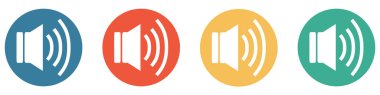 4 renkli düğme mavi, kırmızı, turuncu ve yeşil gösterim: Hoparlör, Ses veya Ses