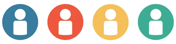 四个彩色按钮蓝色 橙色和绿色显示 帐户或用户 — 图库照片