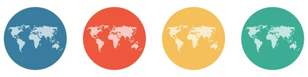 Coloridos Botones Azul Rojo Naranja Verde Que Muestran Mapa Del — Foto de Stock