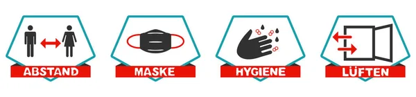 Infográfico Mostrando Dicas Covid Para Proteção Coronavirus Alemão Mantenha Sua — Fotografia de Stock