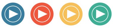 4 renkli düğme mavi, kırmızı, turuncu ve yeşil gösterim: Oynatıcı, Akım, Müzik veya Video Başlat