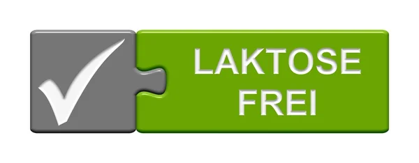 Puzzle Button: lactose-free in german language — Stock Photo, Image