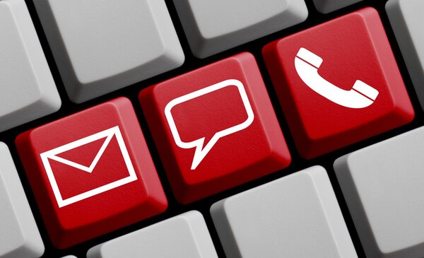 Computer Keyboard with communication icons