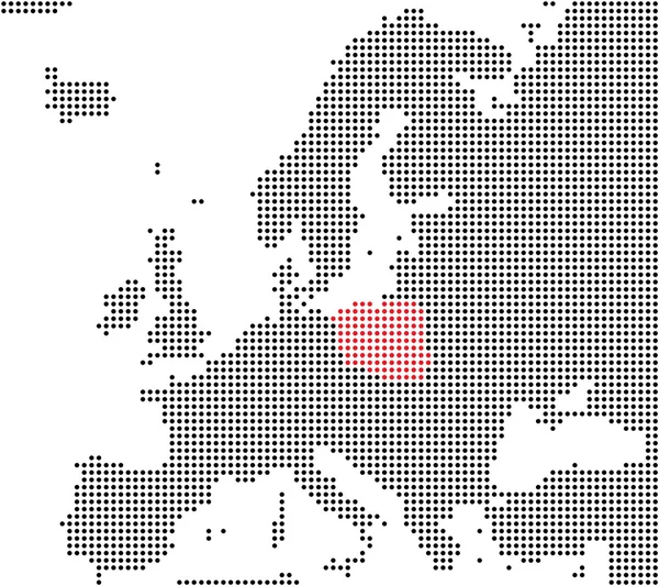 Pixel map of europe showing Poland — Stock Photo, Image