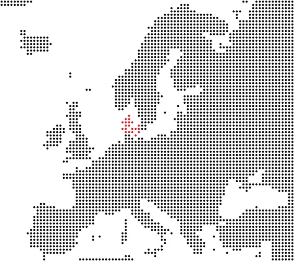 Pixel mapa de Europa que muestra Dinamarca — Foto de Stock