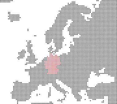 Almanya gösterilen Avrupa Haritası piksel