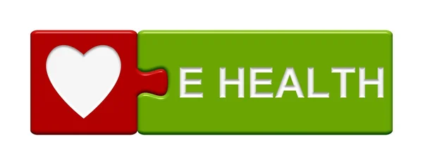 Puzzle Button: E Health — Stock Photo, Image