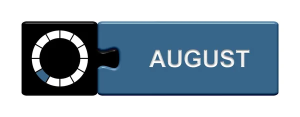 Botão de quebra-cabeça agosto em alemão — Fotografia de Stock