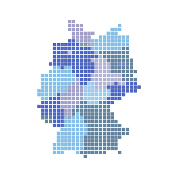 Mapa de regiones alemanas con puntos azules y grises —  Fotos de Stock