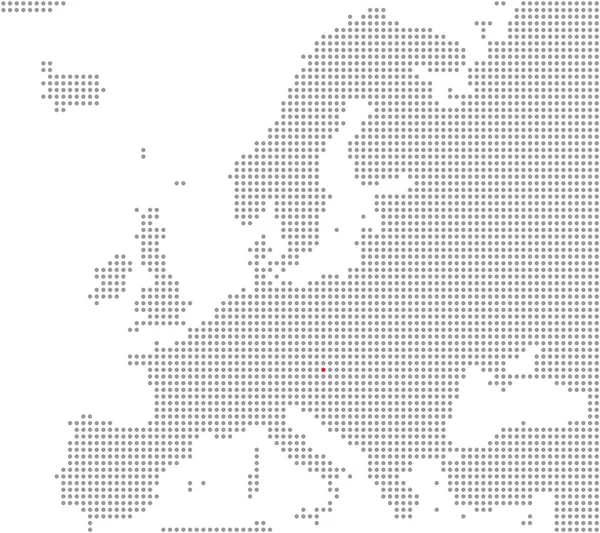 Położenie miasta Wiedeń - pikseli mapę Europy — Zdjęcie stockowe