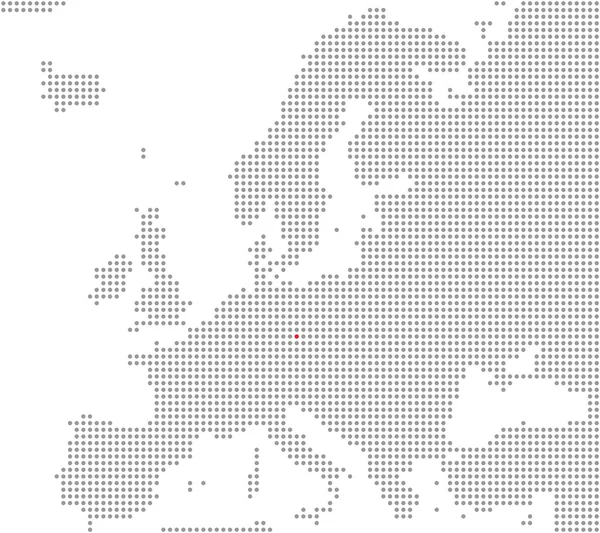 Position of city Prague - Pixel Map Europe — Stock Photo, Image