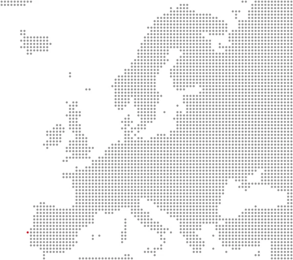 Położenie miasta Lizbona - pikseli mapę Europy — Zdjęcie stockowe