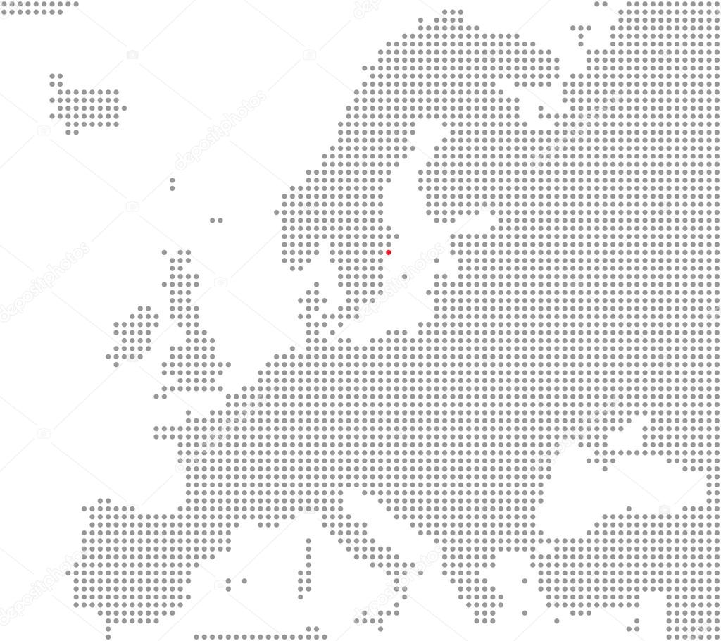 Position of city Oslo - Pixel Map Europe